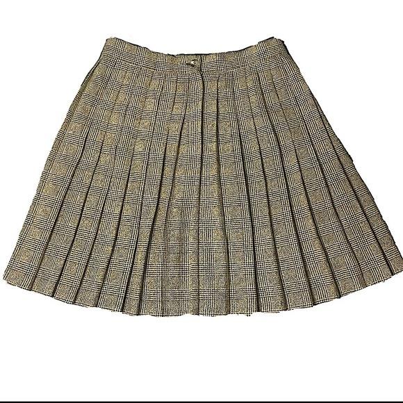 Andrea De Buli Faux Tweed Dark Academia Pleated Skirt Woman’s Size 42 US Size L - Picture 2 of 5